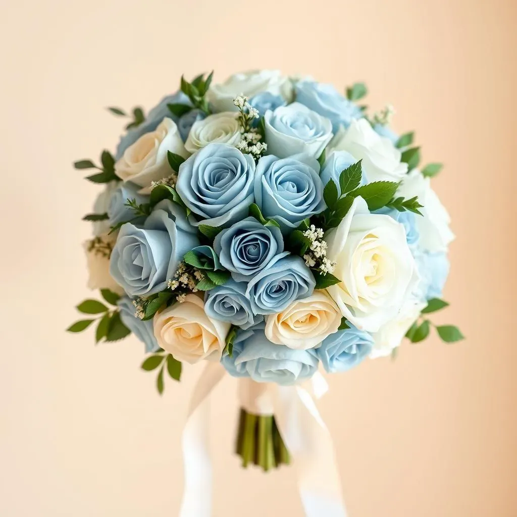 Stunning Blue & White Roses Wedding Bouquet Ideas