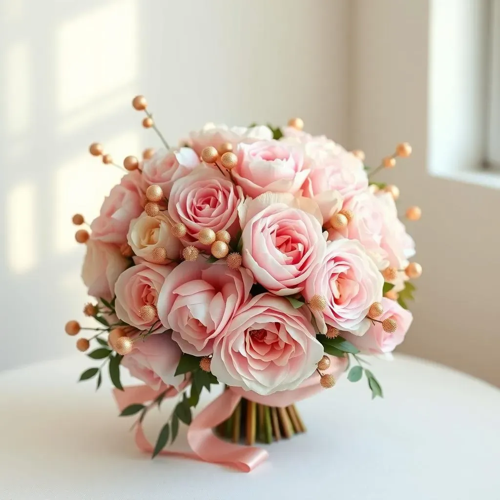 Stunning Blush Pink & Rose Gold Wedding Bouquets