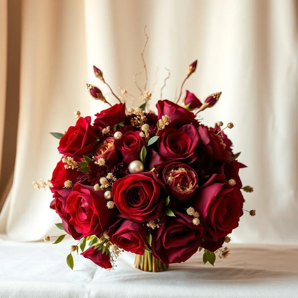 Stunning Burgundy & Rose Gold Wedding Bouquet Ideas