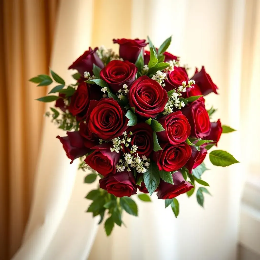 Stunning Dark Red Rose Wedding Bouquets