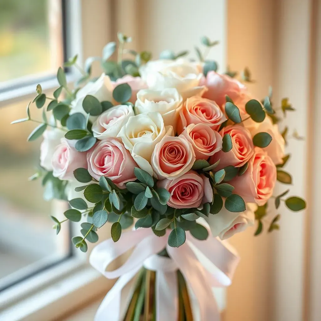 Stunning Eucalyptus & Rose Wedding Bouquets