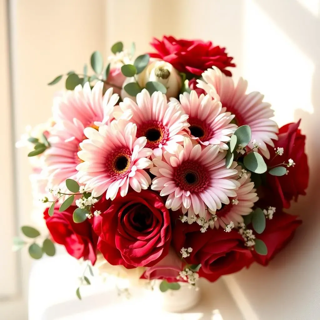 Stunning Gerbera Daisies and Roses Wedding Bouquet Ideas