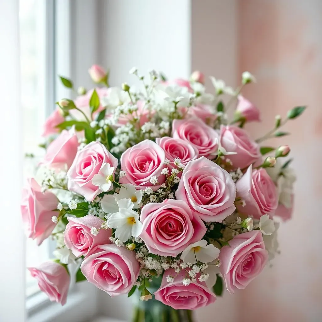 Incorporating Other Flowers with Your Pink and White Roses