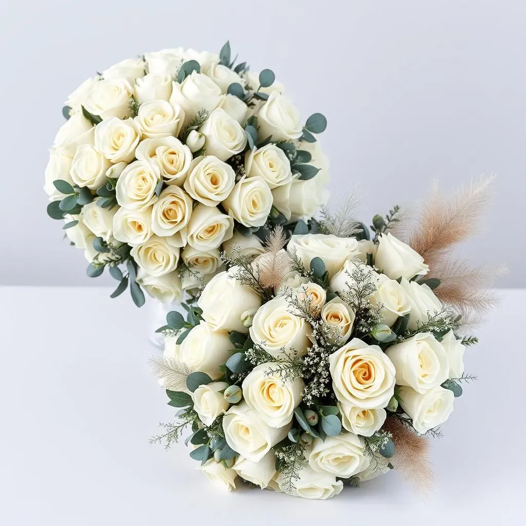 Top 25 White Rose and Eucalyptus Wedding Bouquet Ideas